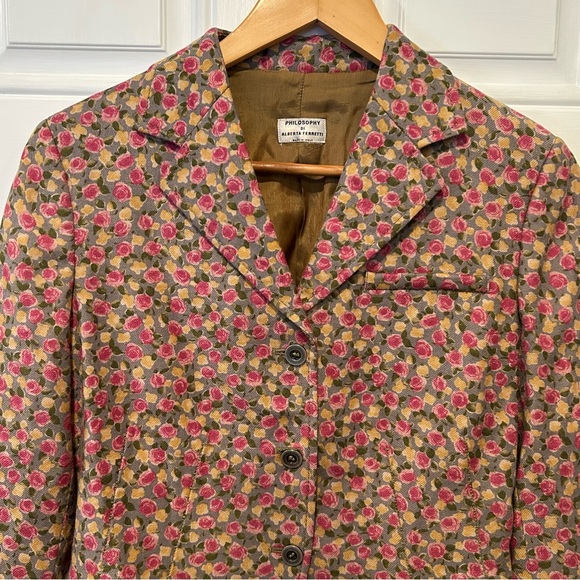 Philosophy di Alberta Ferretti Floral Wool Jacket Women’s 6 Italy Cottagecore - Picture 5 of 12